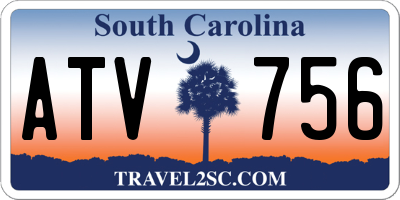 SC license plate ATV756
