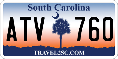 SC license plate ATV760