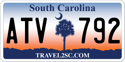 SC license plate ATV792