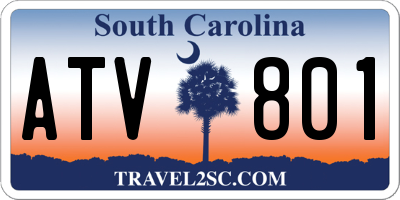 SC license plate ATV801