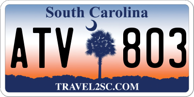 SC license plate ATV803