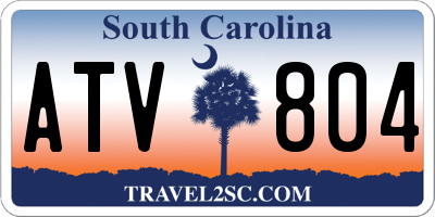 SC license plate ATV804