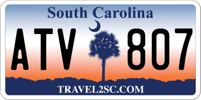 SC license plate ATV807
