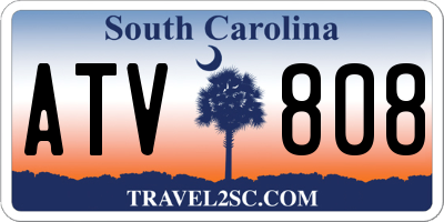SC license plate ATV808