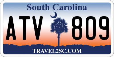 SC license plate ATV809
