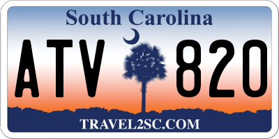 SC license plate ATV820