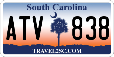 SC license plate ATV838