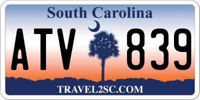 SC license plate ATV839