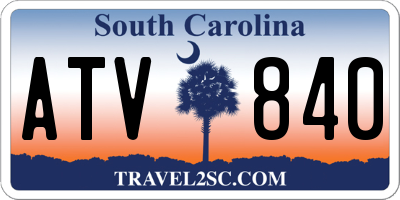 SC license plate ATV840