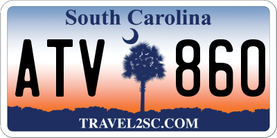 SC license plate ATV860