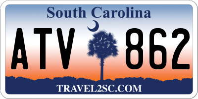 SC license plate ATV862