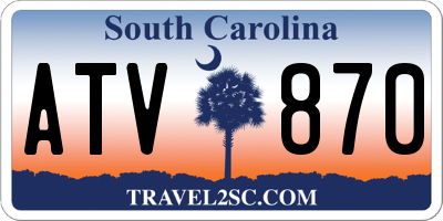 SC license plate ATV870