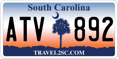 SC license plate ATV892