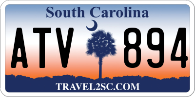 SC license plate ATV894
