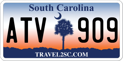SC license plate ATV909