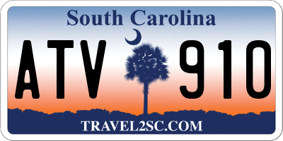 SC license plate ATV910
