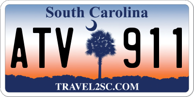 SC license plate ATV911