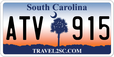 SC license plate ATV915