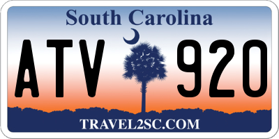 SC license plate ATV920