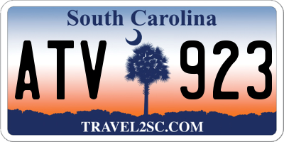 SC license plate ATV923