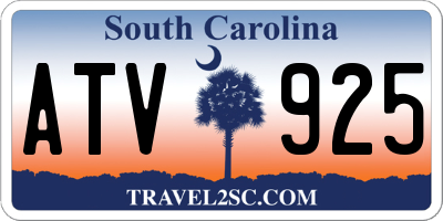 SC license plate ATV925