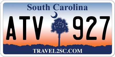 SC license plate ATV927