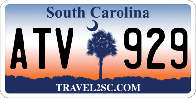 SC license plate ATV929