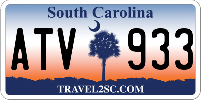 SC license plate ATV933
