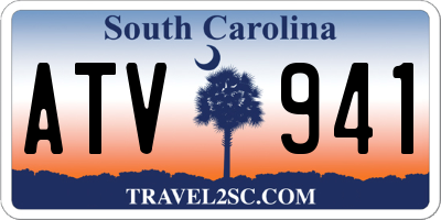 SC license plate ATV941