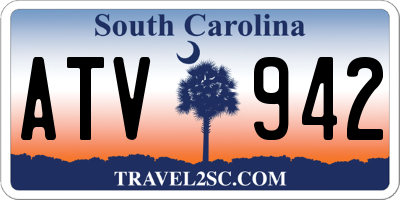 SC license plate ATV942