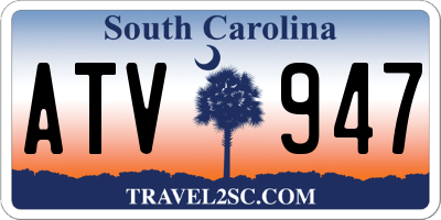 SC license plate ATV947