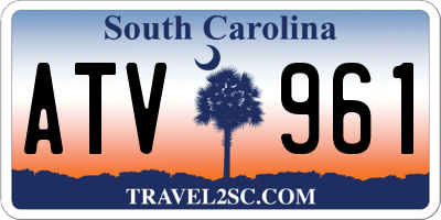 SC license plate ATV961
