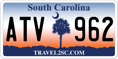 SC license plate ATV962