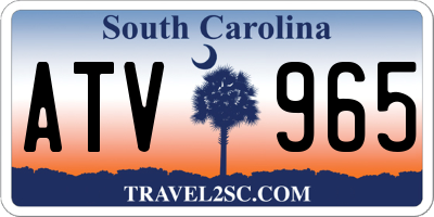 SC license plate ATV965
