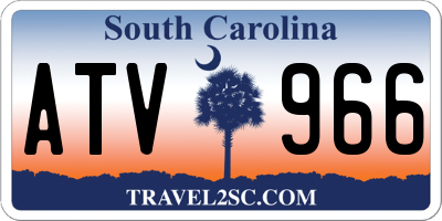 SC license plate ATV966