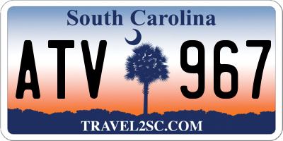 SC license plate ATV967