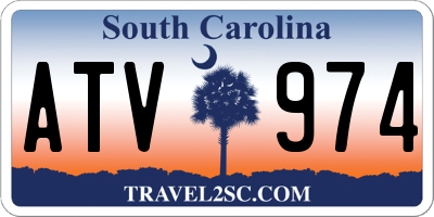 SC license plate ATV974