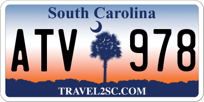 SC license plate ATV978