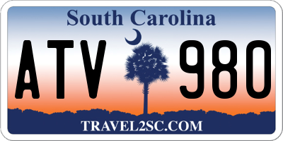 SC license plate ATV980