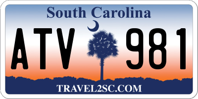 SC license plate ATV981