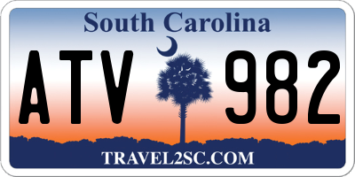 SC license plate ATV982