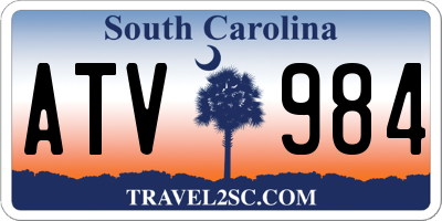 SC license plate ATV984