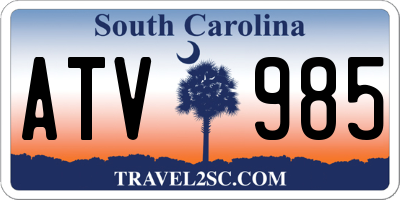 SC license plate ATV985