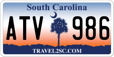 SC license plate ATV986