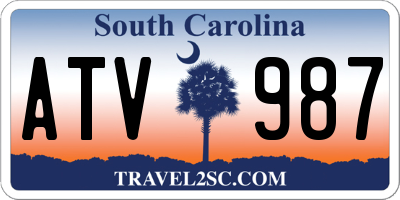 SC license plate ATV987