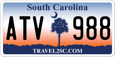 SC license plate ATV988