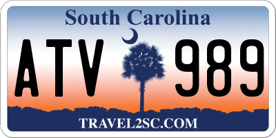 SC license plate ATV989