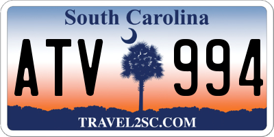 SC license plate ATV994