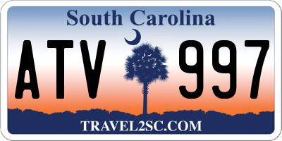 SC license plate ATV997