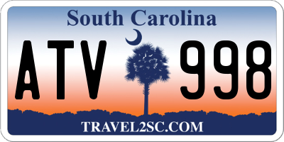 SC license plate ATV998